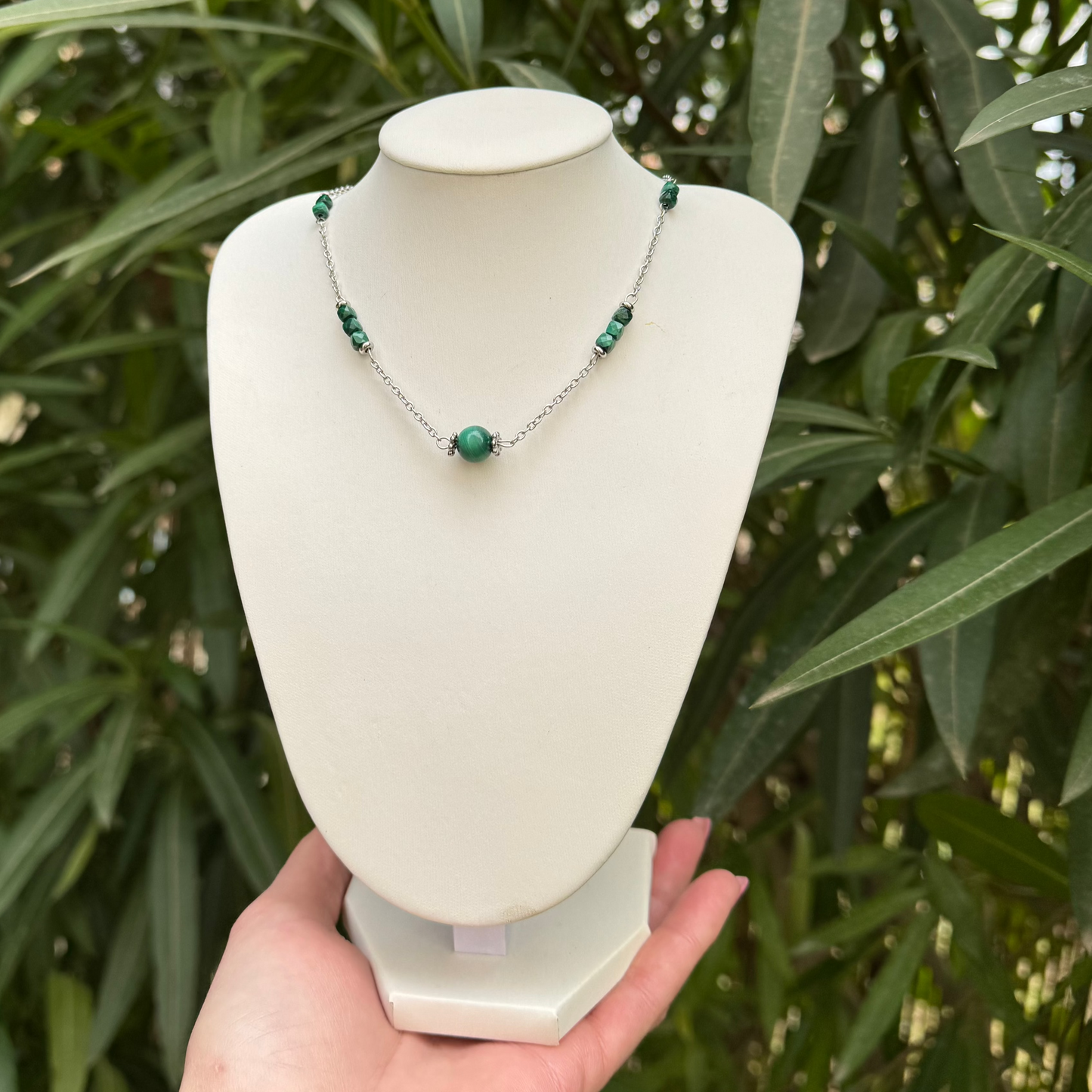 Collier lumiéthnique malachite