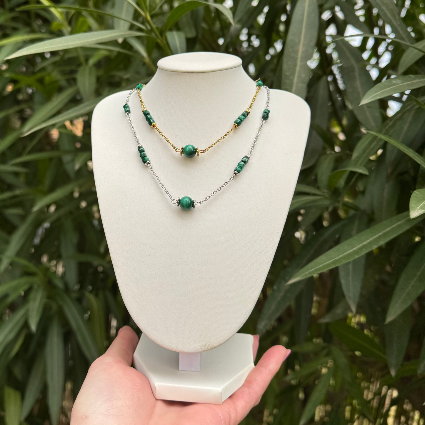 Collier lumiéthnique malachite