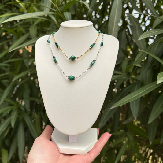 Collier lumiéthnique malachite