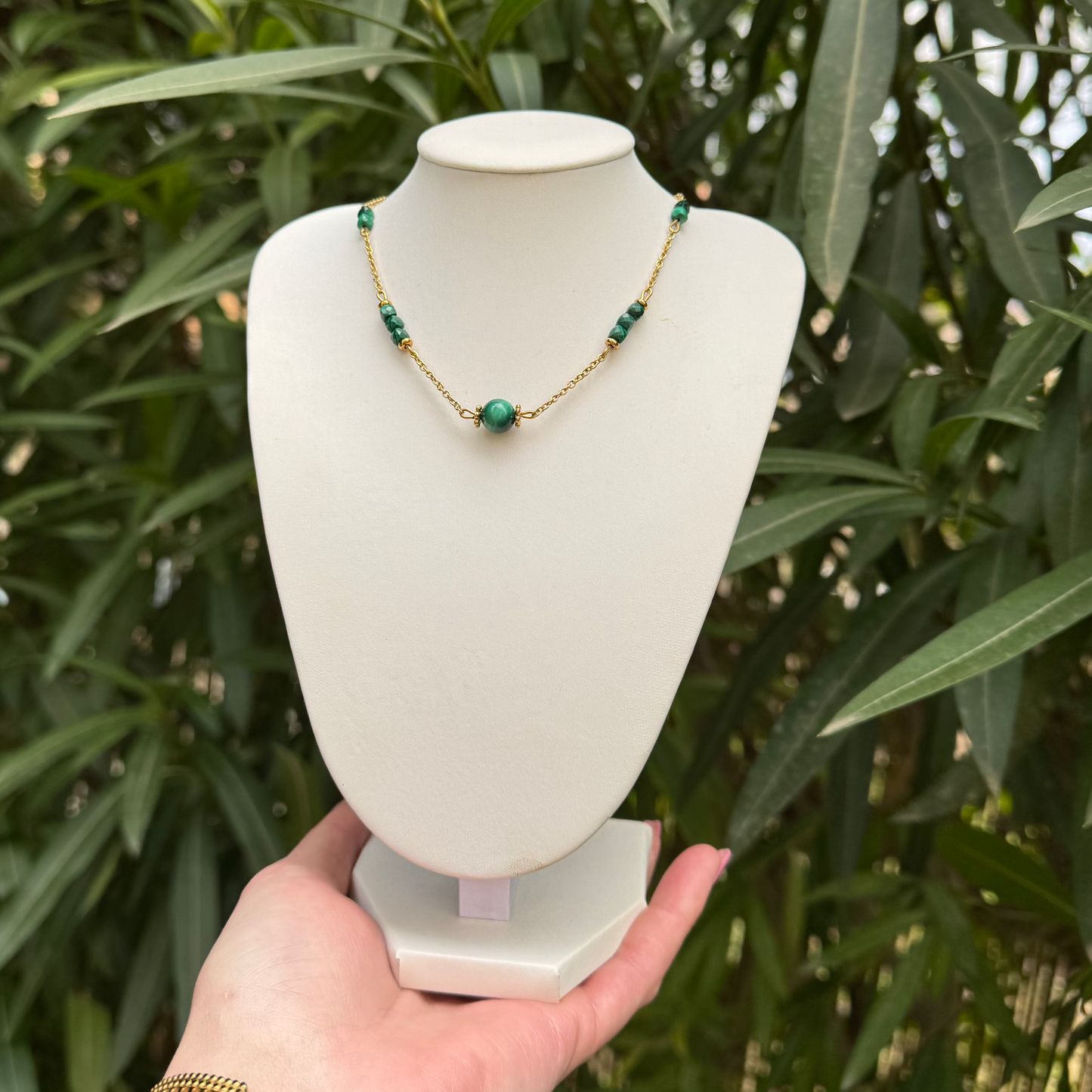 Collier lumiéthnique malachite