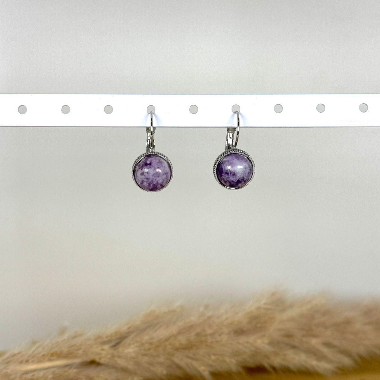 Boucles lumiconique lépidolite