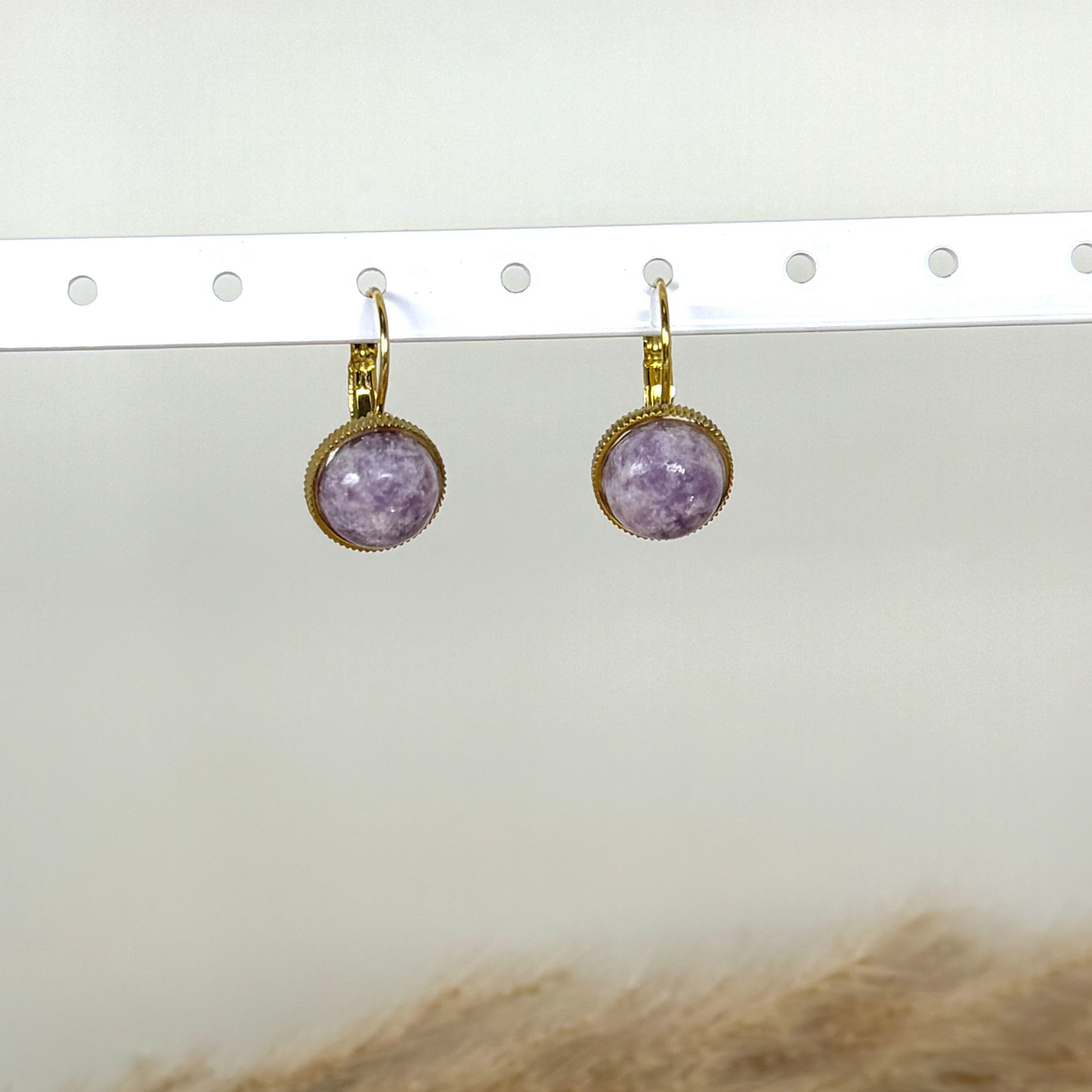 Boucles lumiconique lépidolite