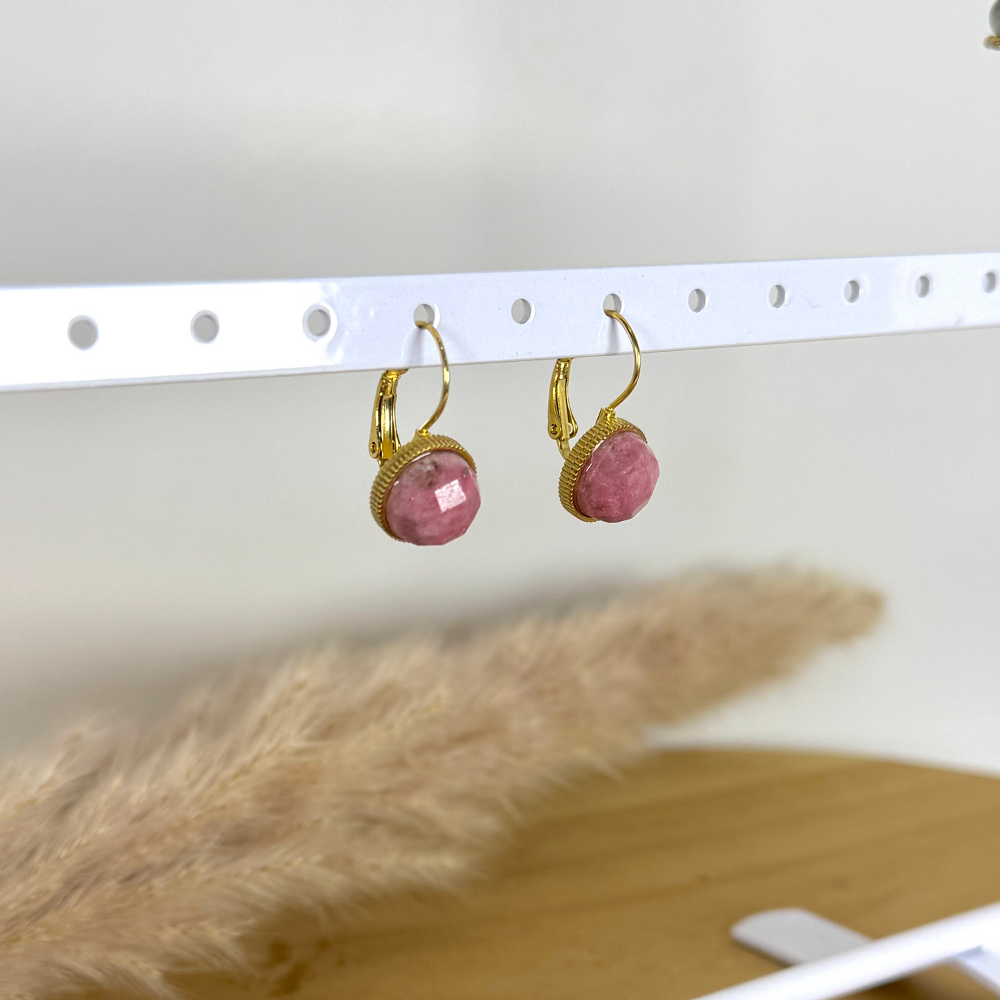 Boucles lumiconique rhodonite