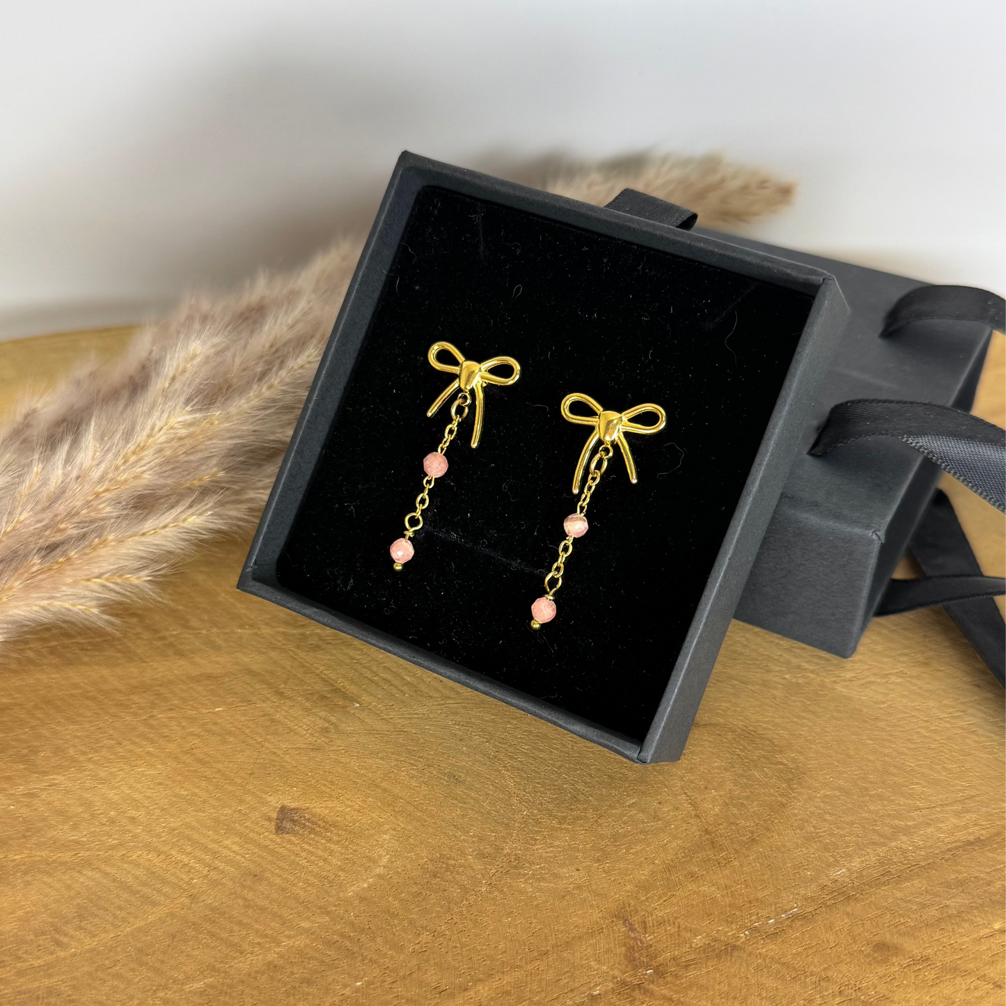 Boucles luminoeud rhodochrosite