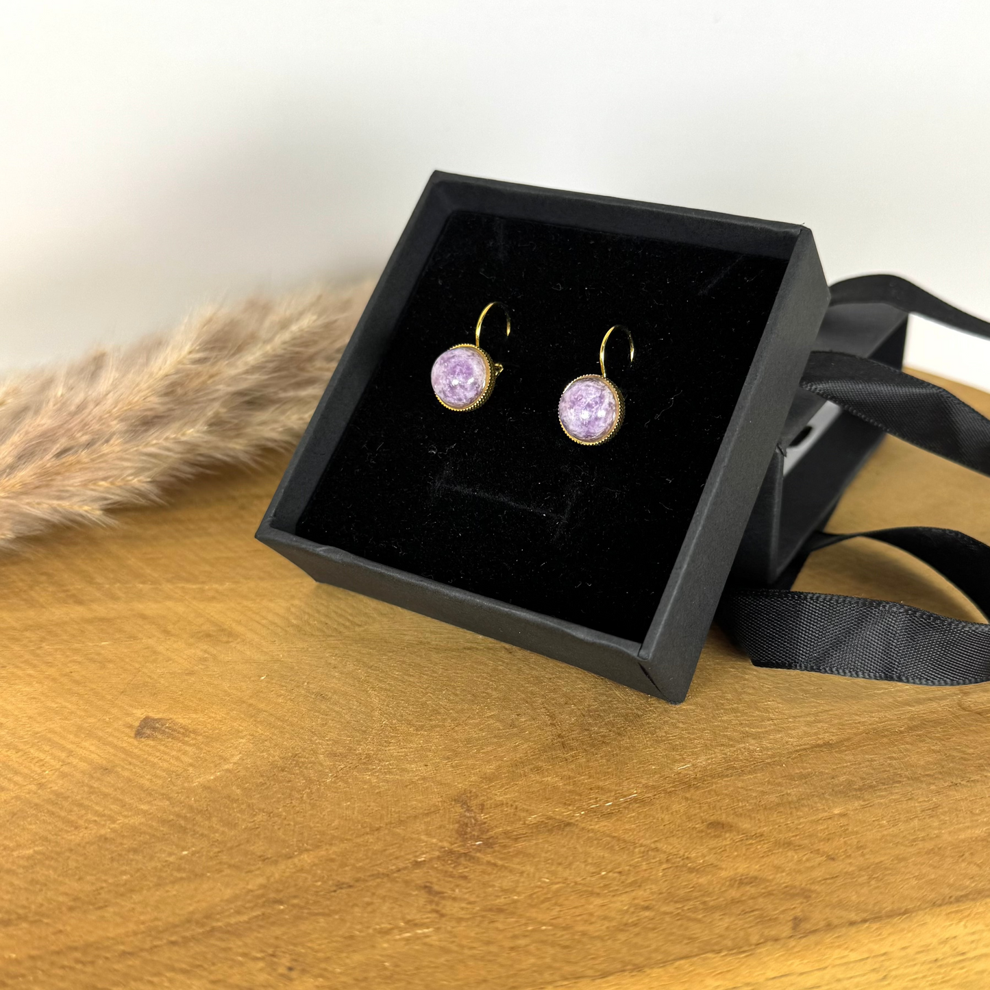 Boucles lumiconique lépidolite