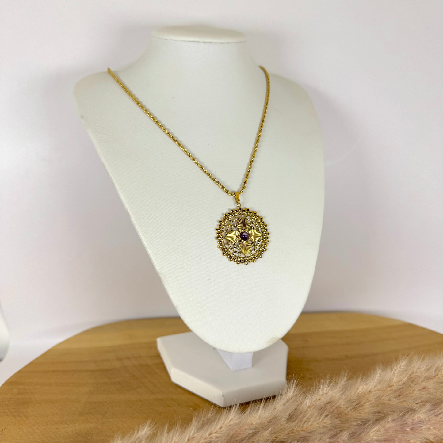 Collier lumiportail améthyste