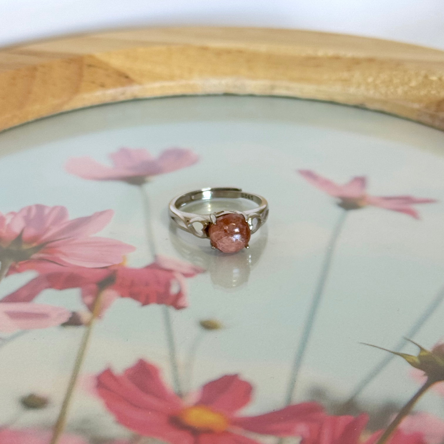 Bague lumicoeur XS rhodochrosite