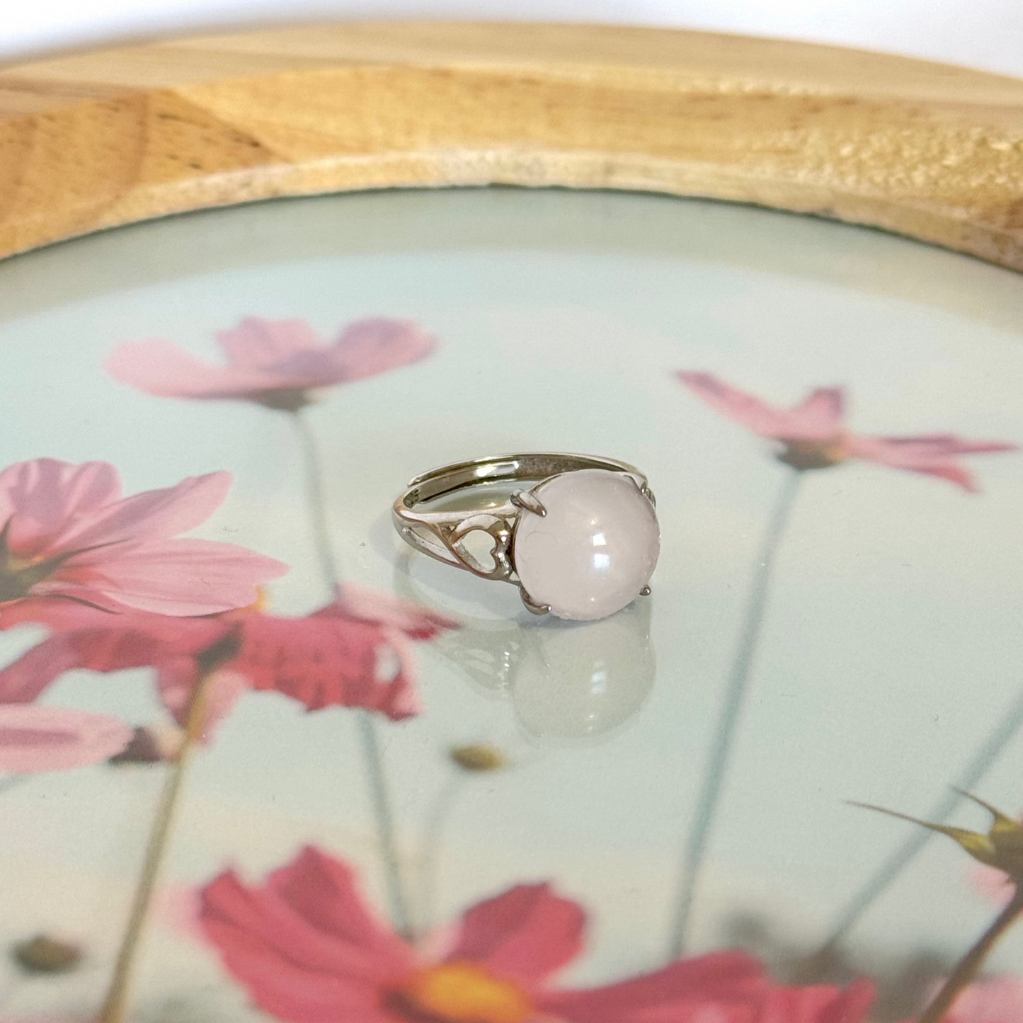 bague lumicoeur S quartz rose