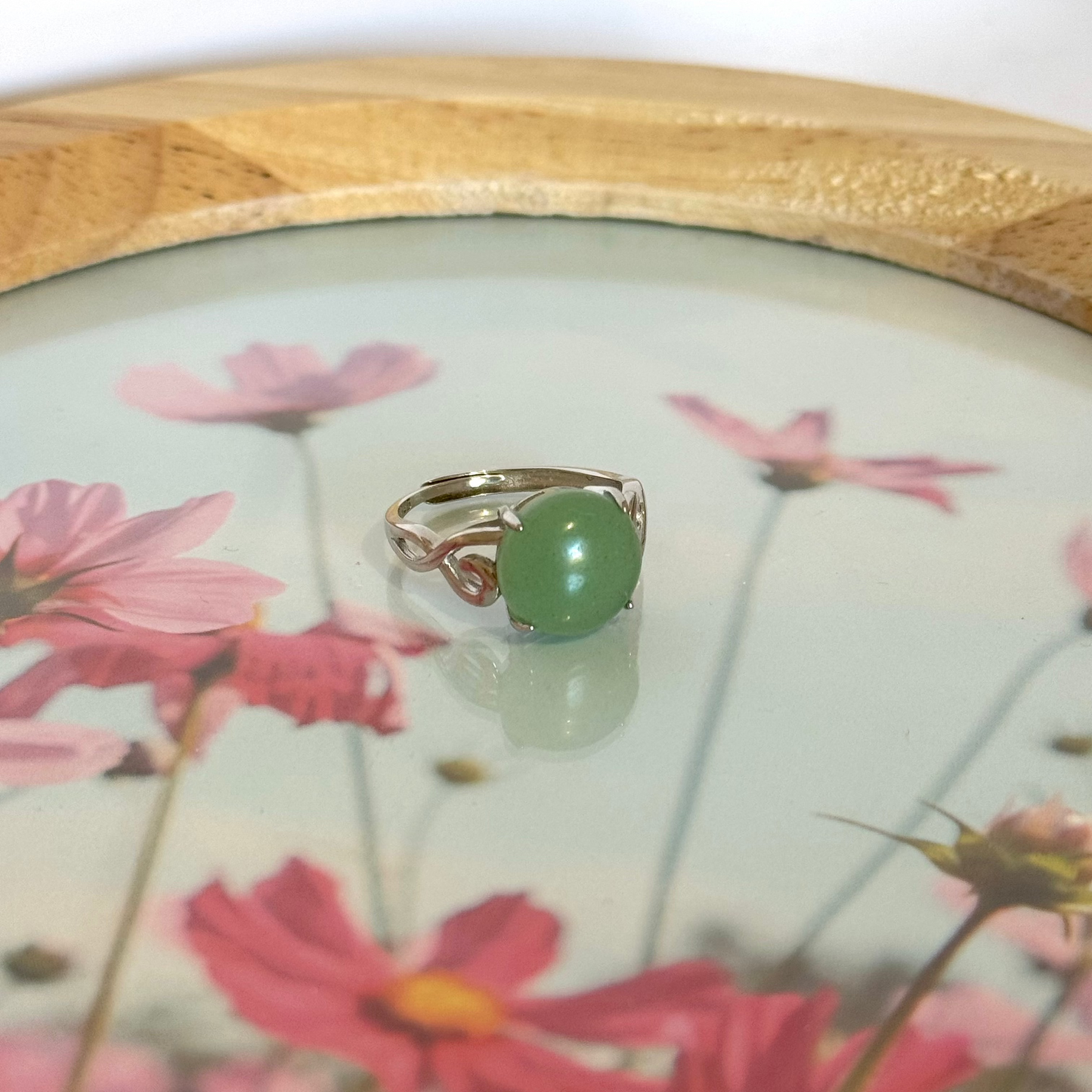 Bague lumicoeur S aventurine verte