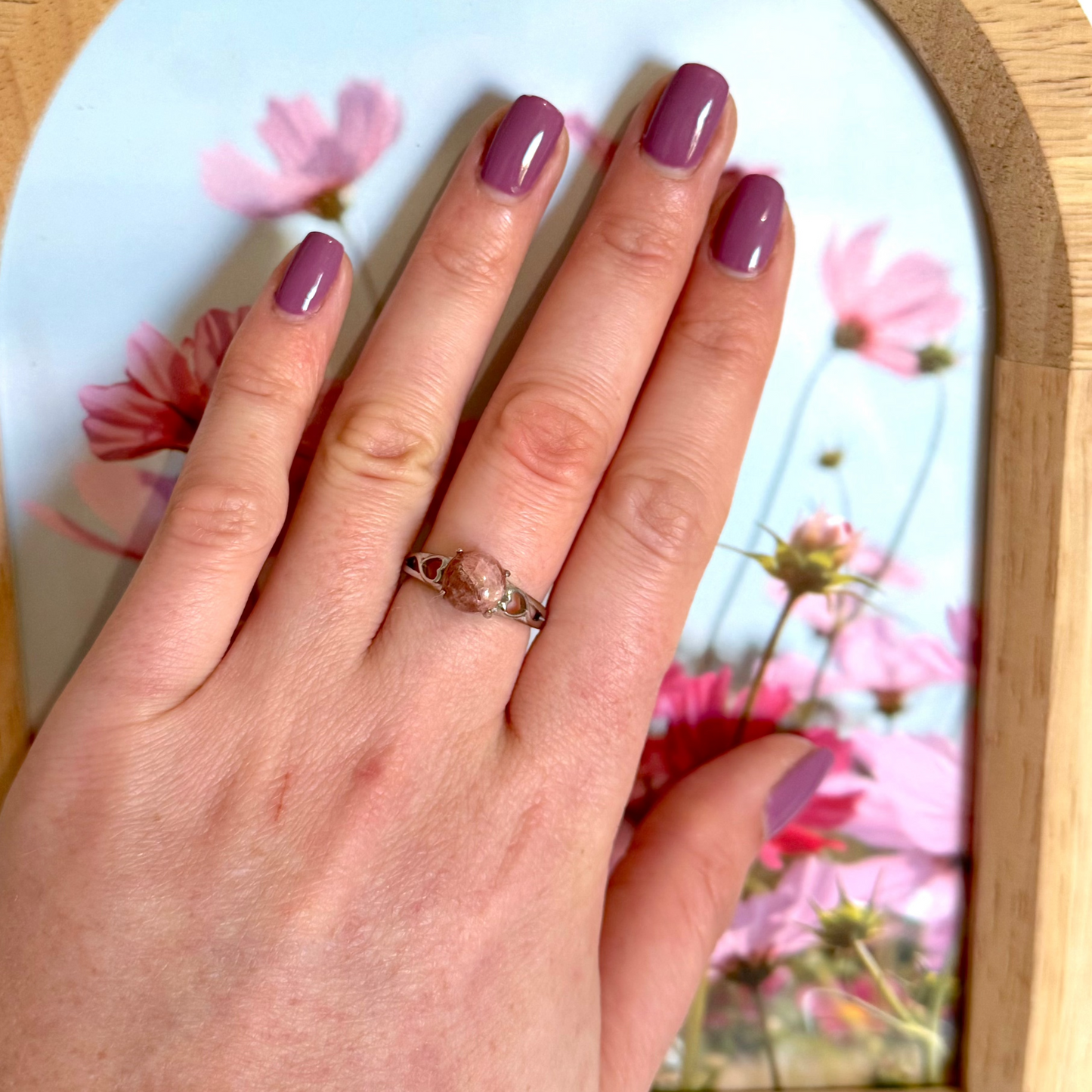 Bague lumicoeur XS rhodochrosite