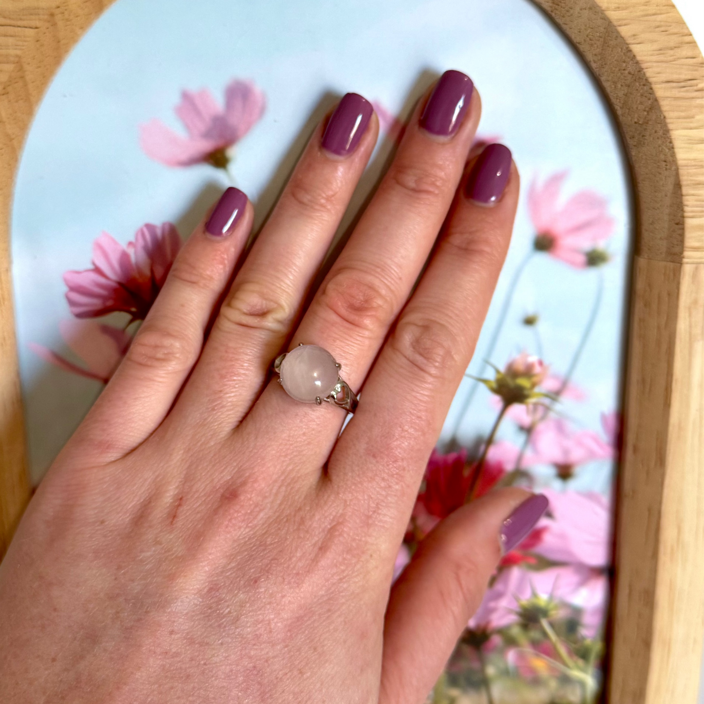 bague lumicoeur S quartz rose