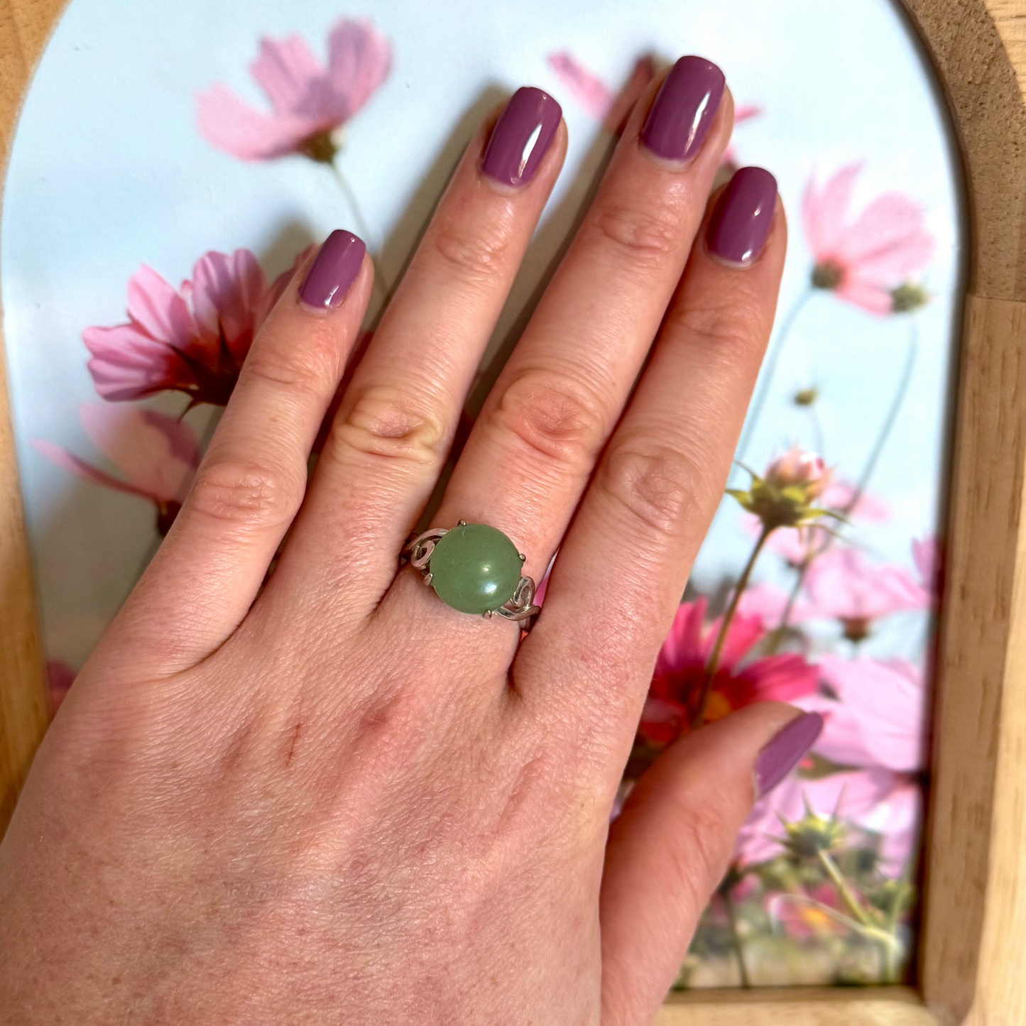 Bague lumicoeur S aventurine verte