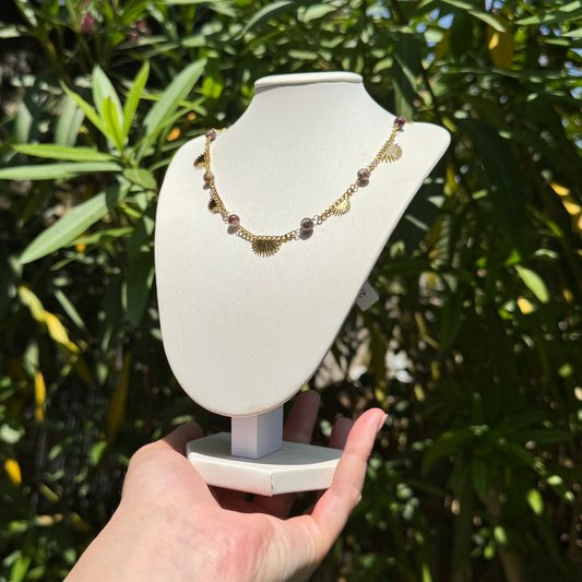 Collier lumisunset tourmaline rose