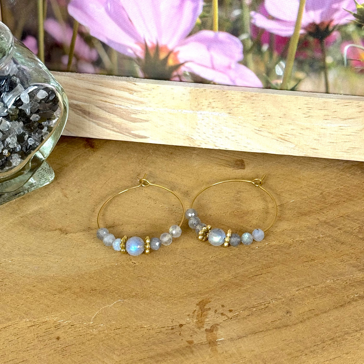 Boucles lumicréole labradorite