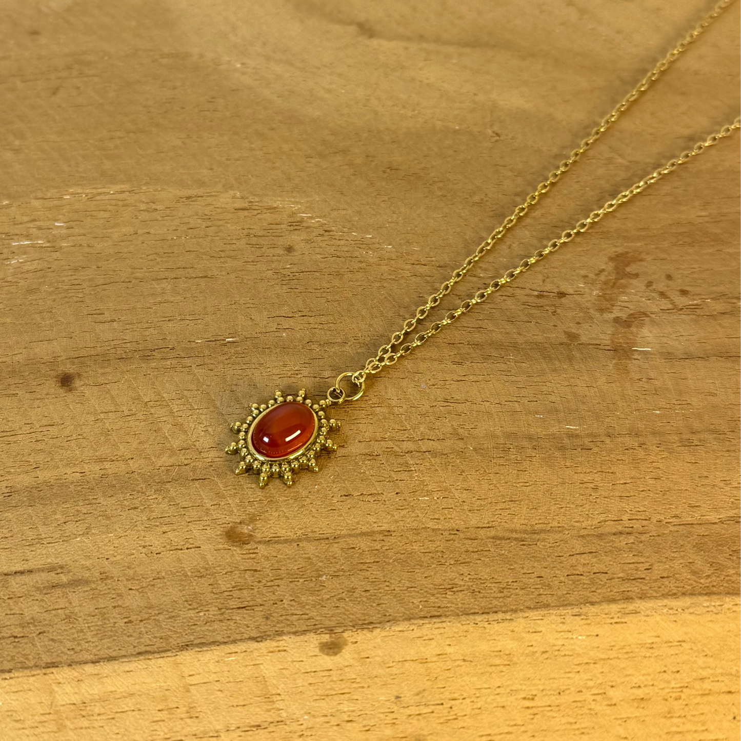 Collier lumisolis cornaline
