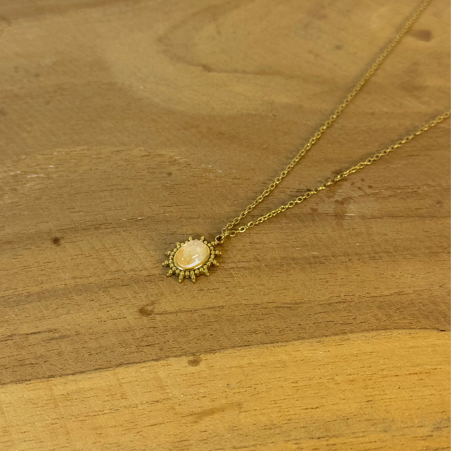 Collier lumisolis quartz rose