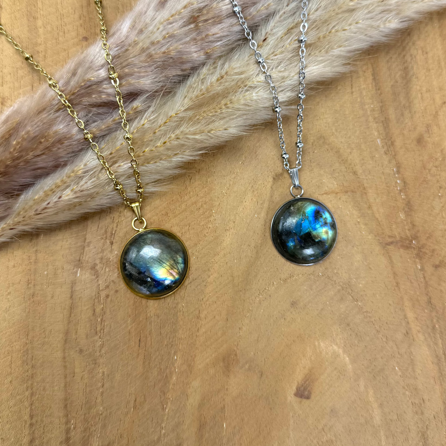 Sautoir lumiféminité labradorite
