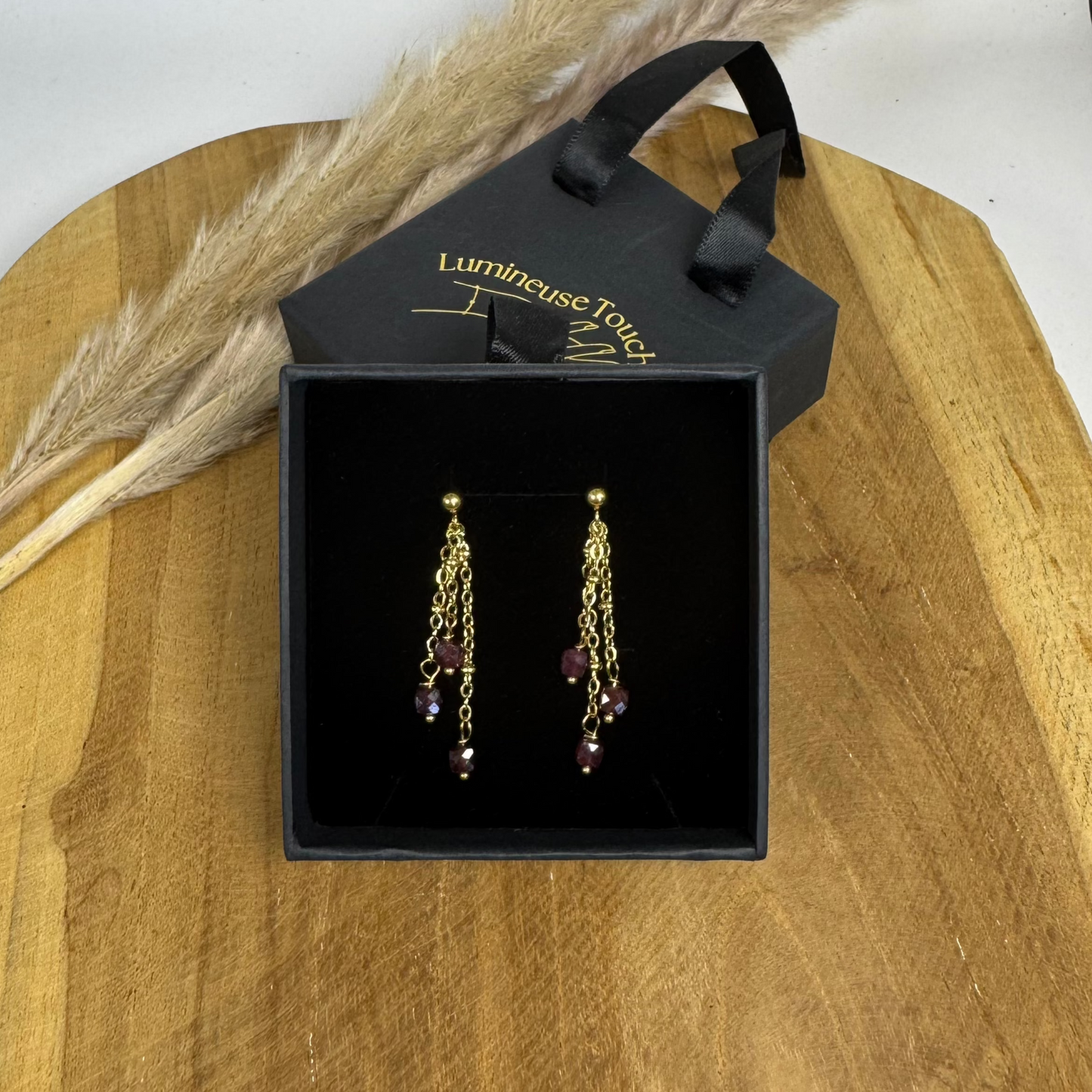 Boucles lumipluie de grenat