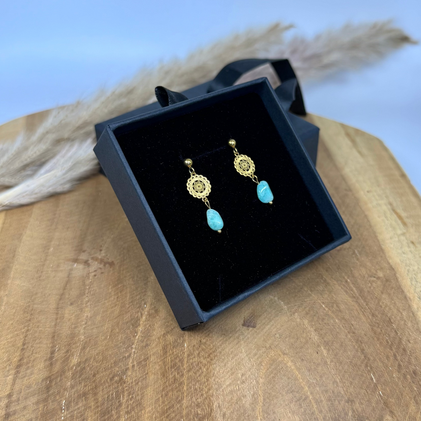 Boucles lumiétoile amazonite