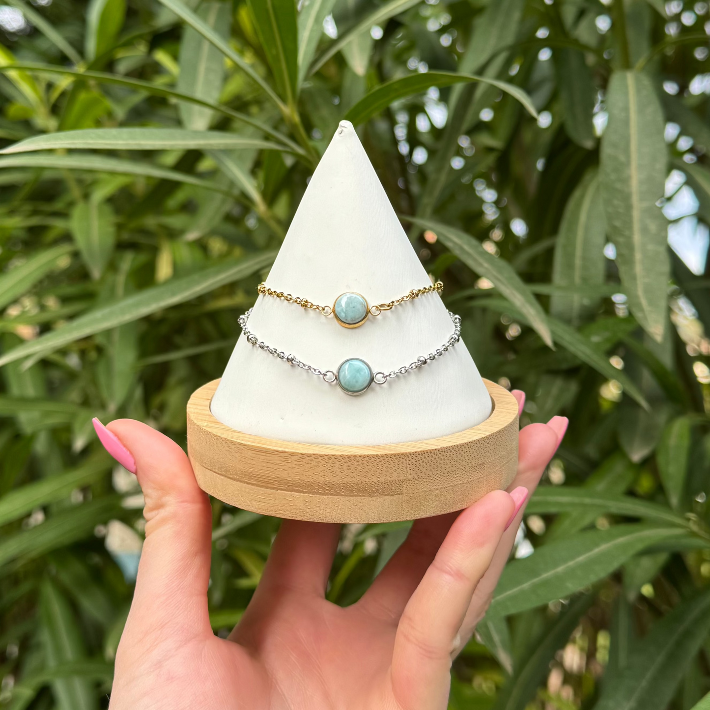 Bracelet lumidiscret larimar