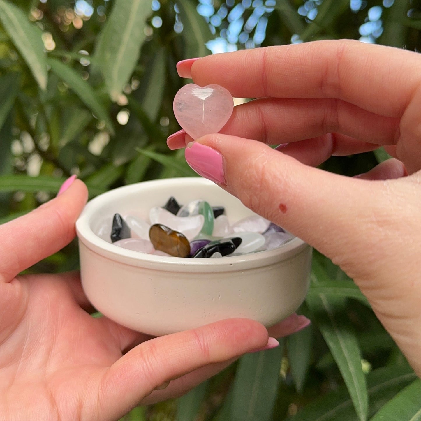 Coeur quartz rose