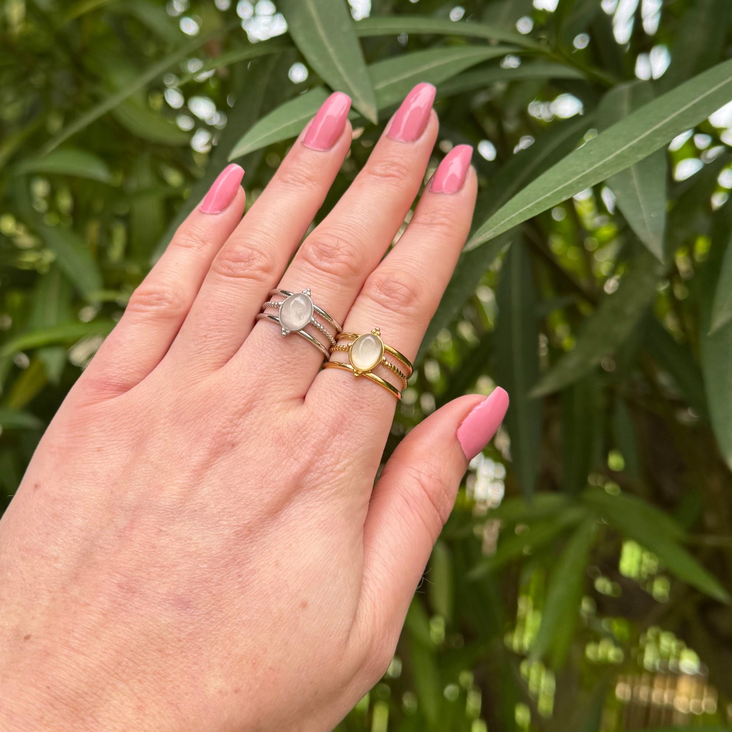 Bague lumiboheme quartz rose