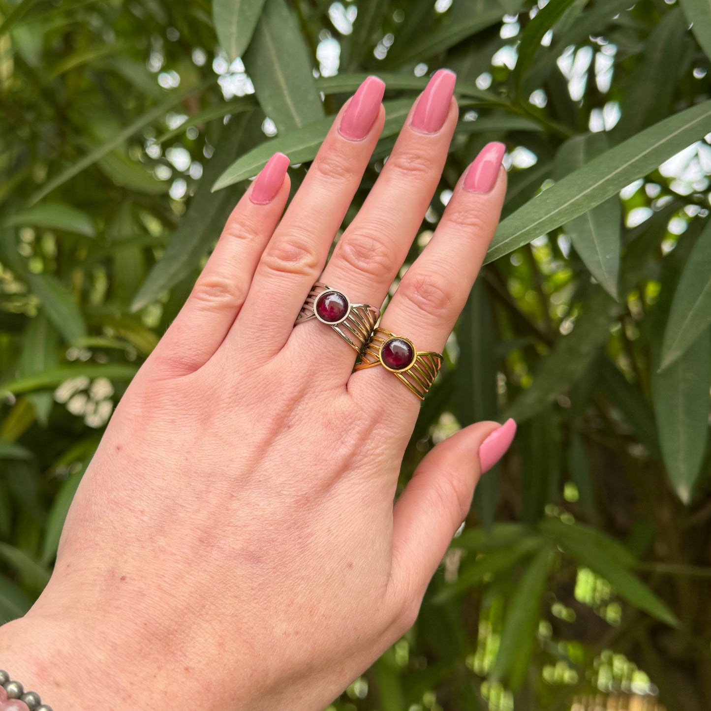 Bague lumichic grenat