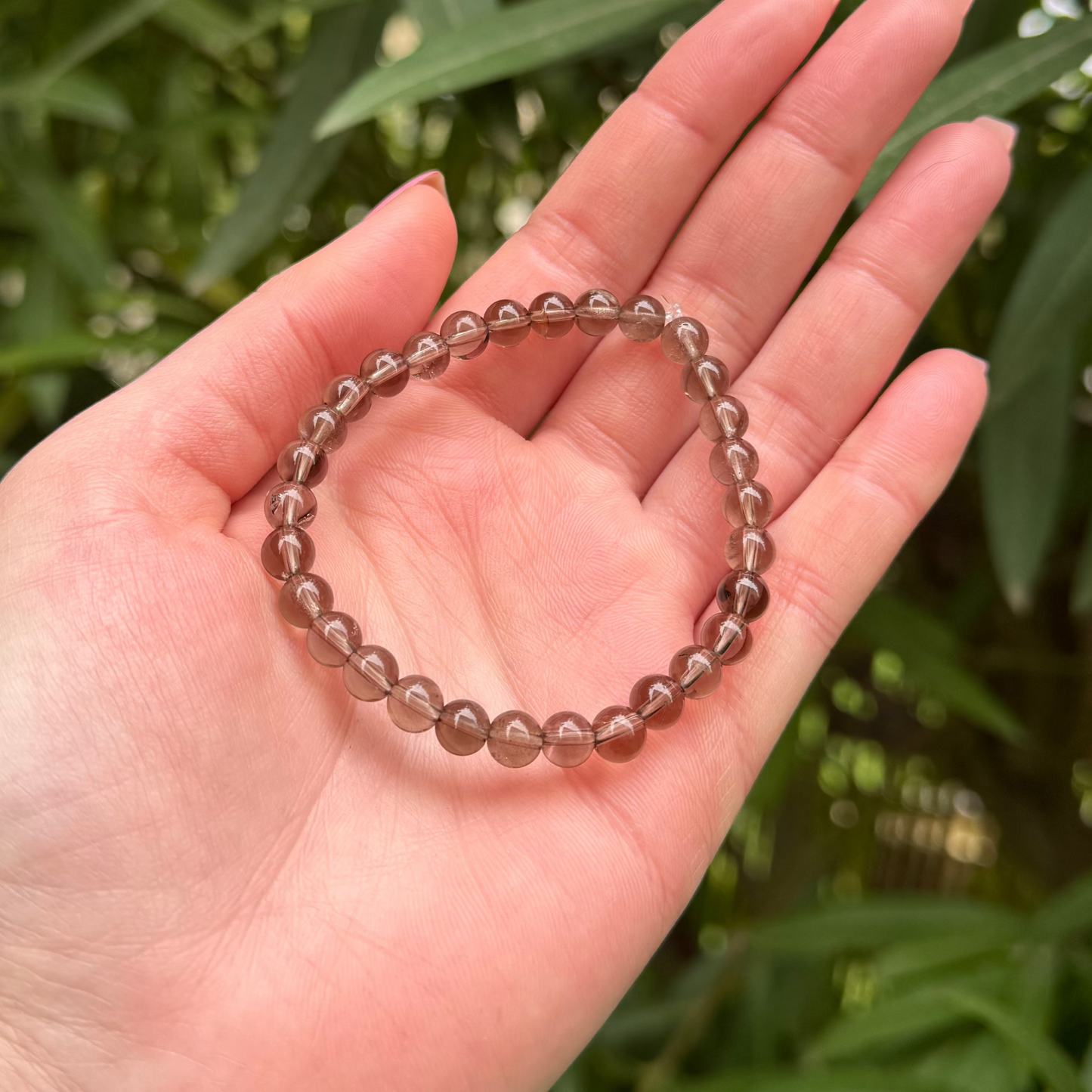Bracelet en cristal de roche fumé