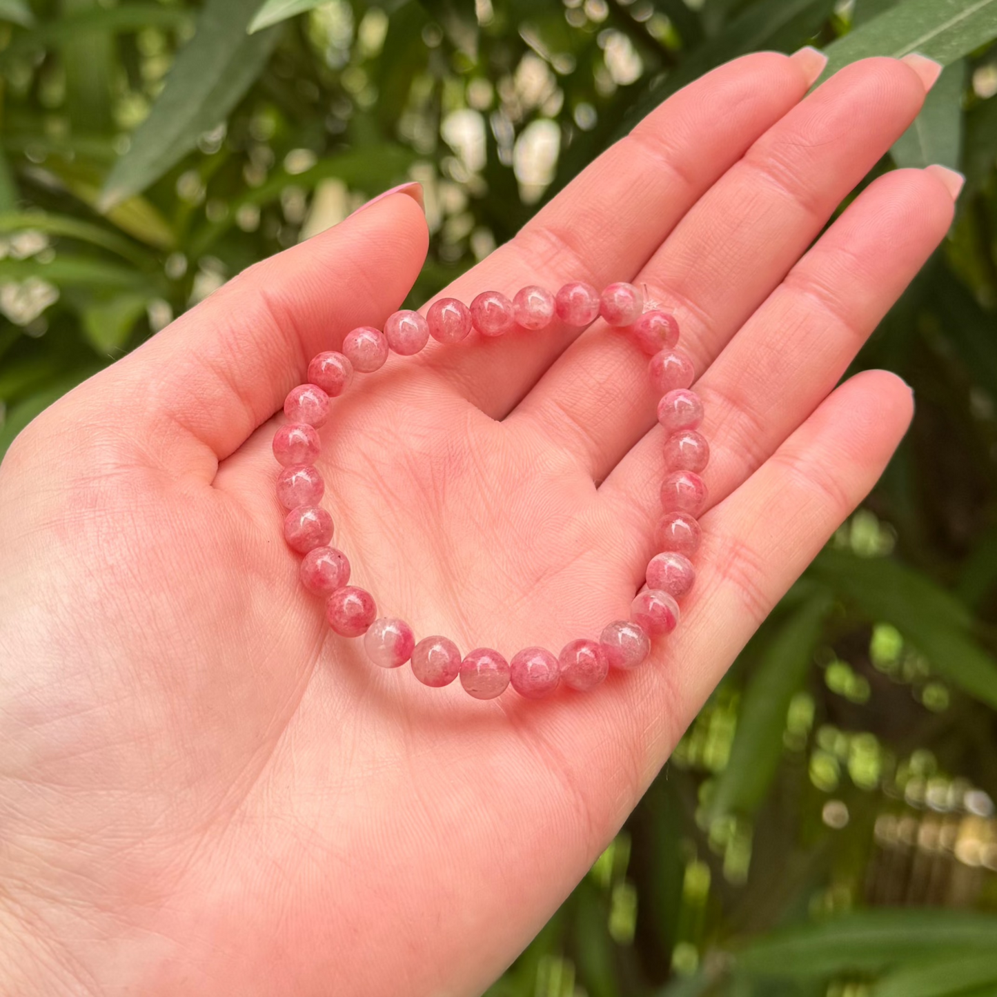Bracelet rhodonite sur quartz