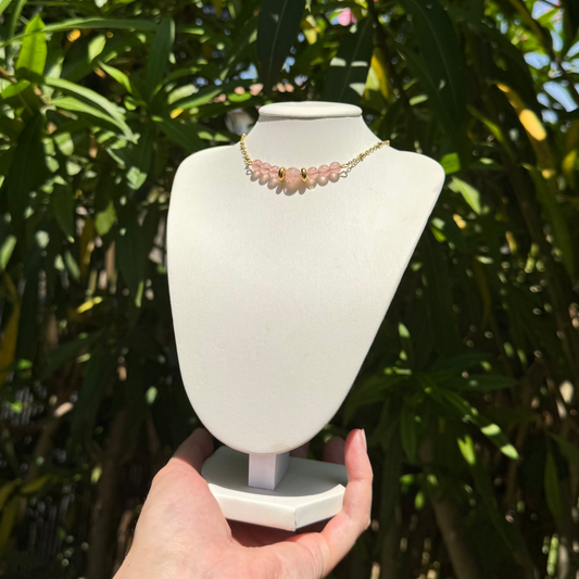 Collier lumidivine quartz fraise