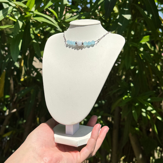 Collier lumidivine aigue-marine