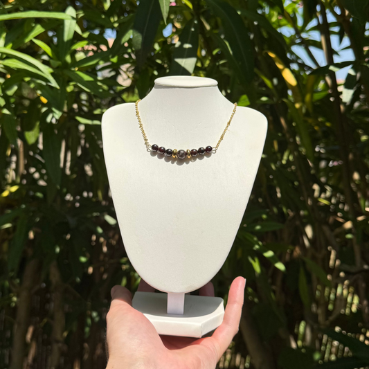 Collier lumidivine grenat