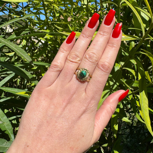 Bague Lumipétale malachite