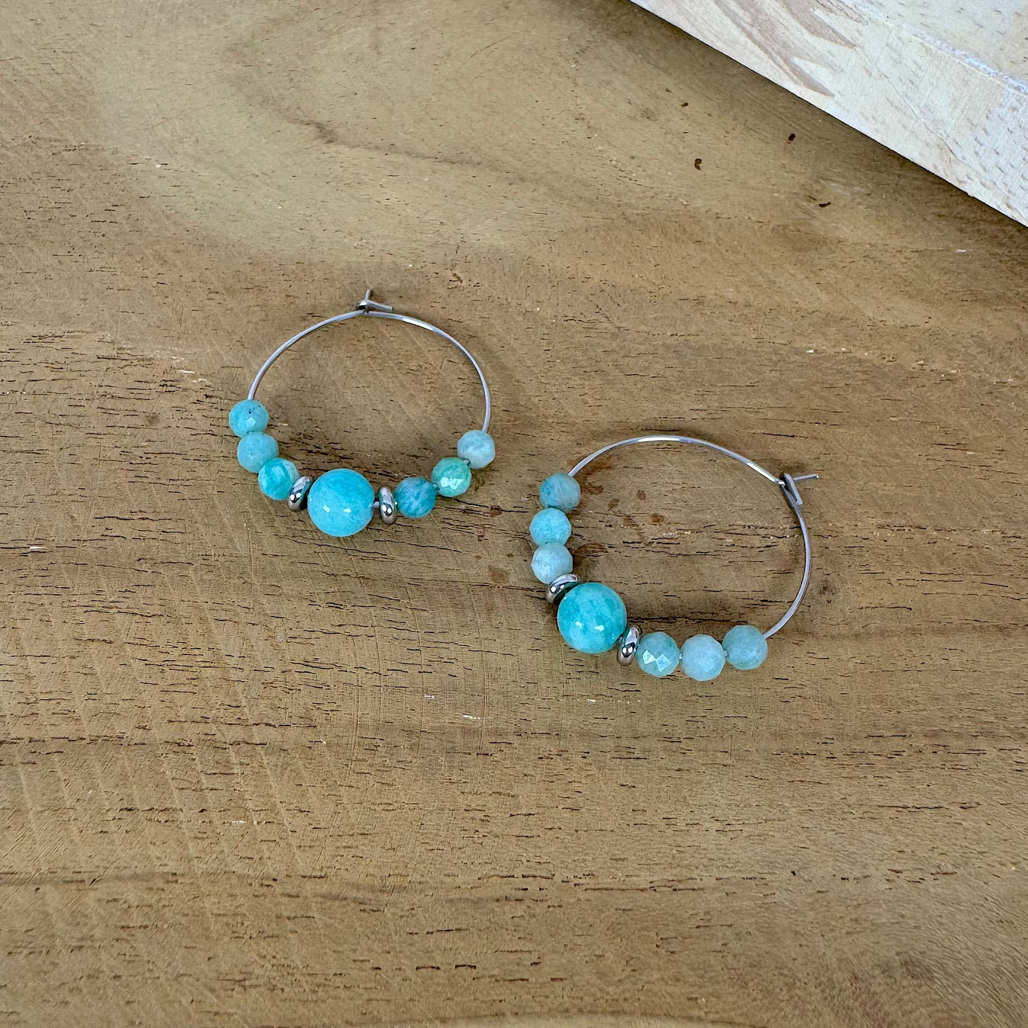 Boucles lumicréole amazonite