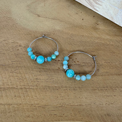 Boucles lumicréole amazonite