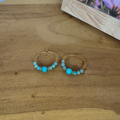 Boucles lumicréole amazonite