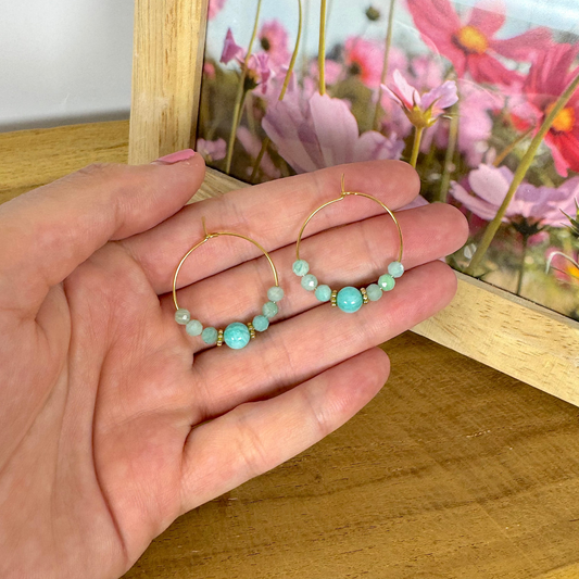 Boucles lumicréole amazonite