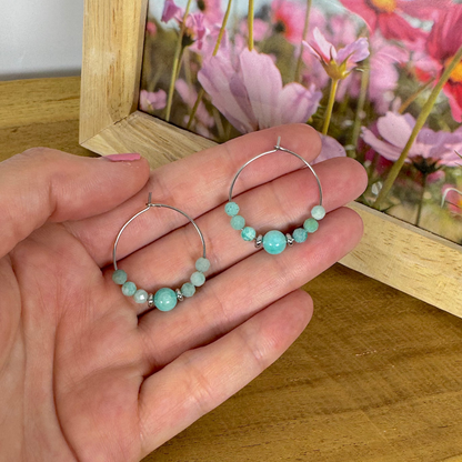 Boucles lumicréole amazonite