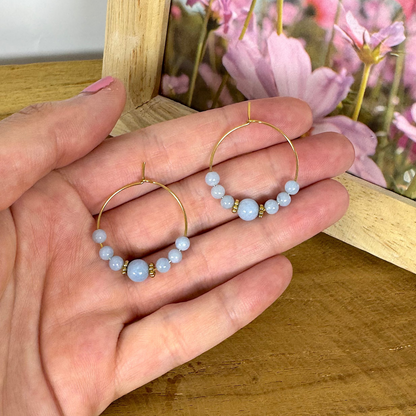 Boucles lumicréoles angélite