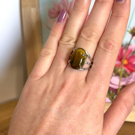 Bague lumitriple XL oeil de tigre