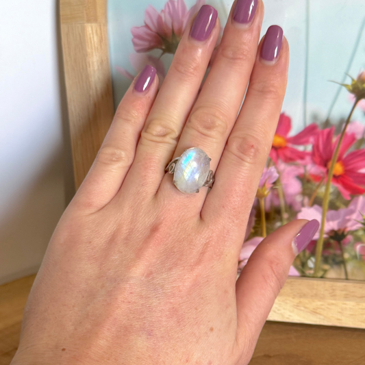 Bague lumitribal XL pierre de lune