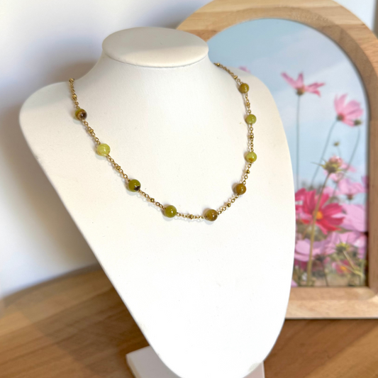 Collier lumiéclat opale verte