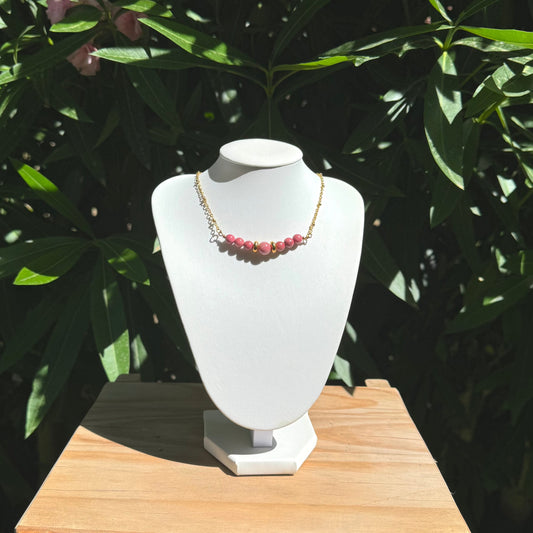 Collier Lumidivine Rhodonite