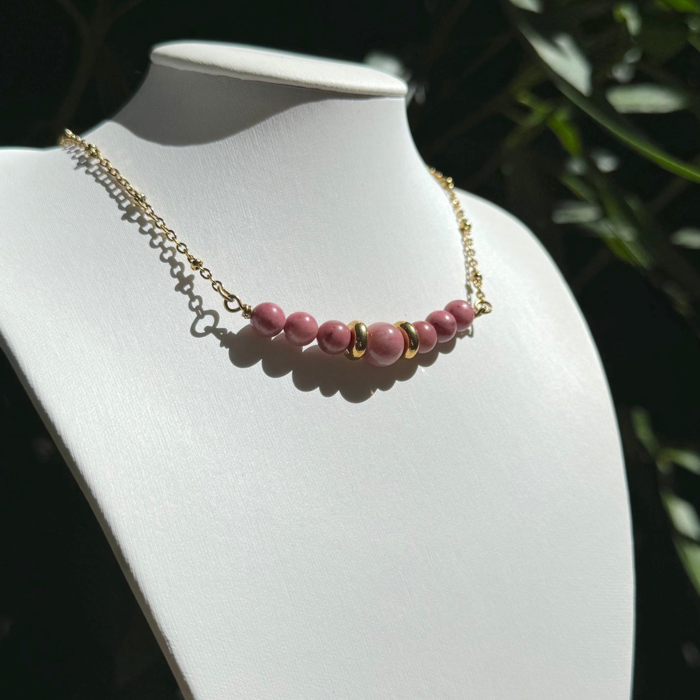 Collier Lumidivine Rhodonite