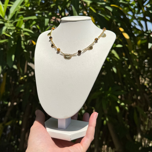 Collier lumisunset oeil de tigre