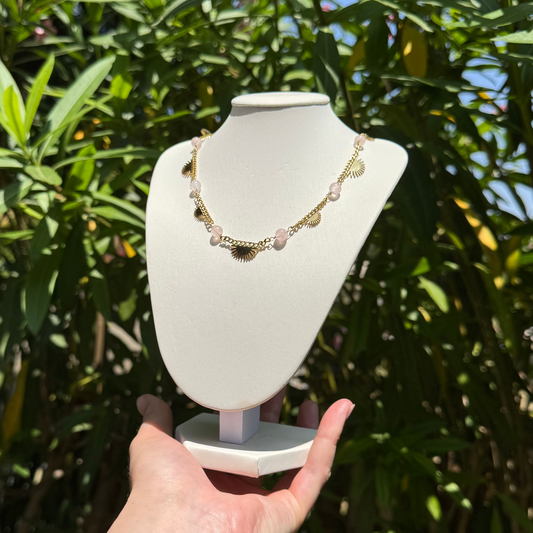 Collier lumisunset quartz rose