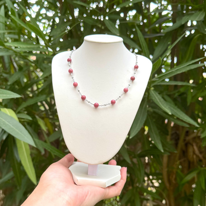 Collier lumiéclat rhodonite