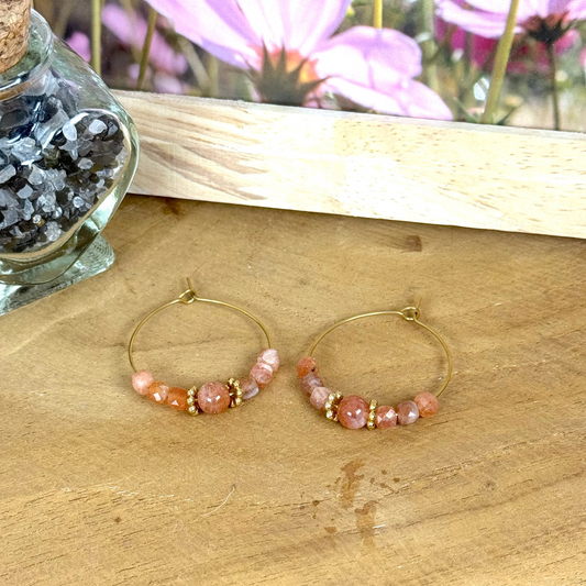 Boucles lumicréole pierre de soleil