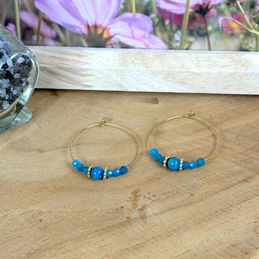 Boucles lumicréole apatite bleue