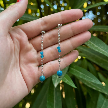 Boucles lumigrâce apatite bleue